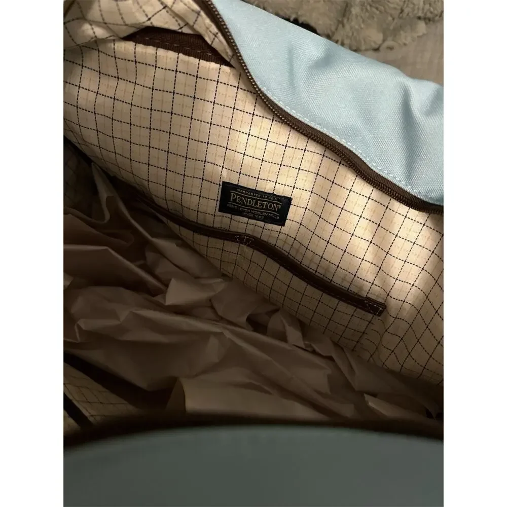 Pendleton Weekender Travel Bag Southwest Gray Mist/Aqua Print Strap Luggage NWT